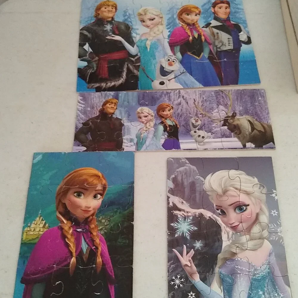Disney Frozen + Mickey Mouse + Princess puzzles